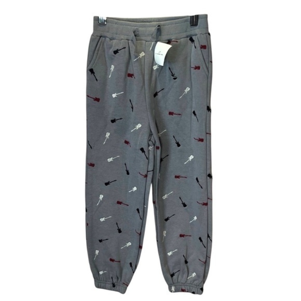 New Liam & James Boys Embroidered Guitar Gray Sweatpants Joggers Size 5T NWT